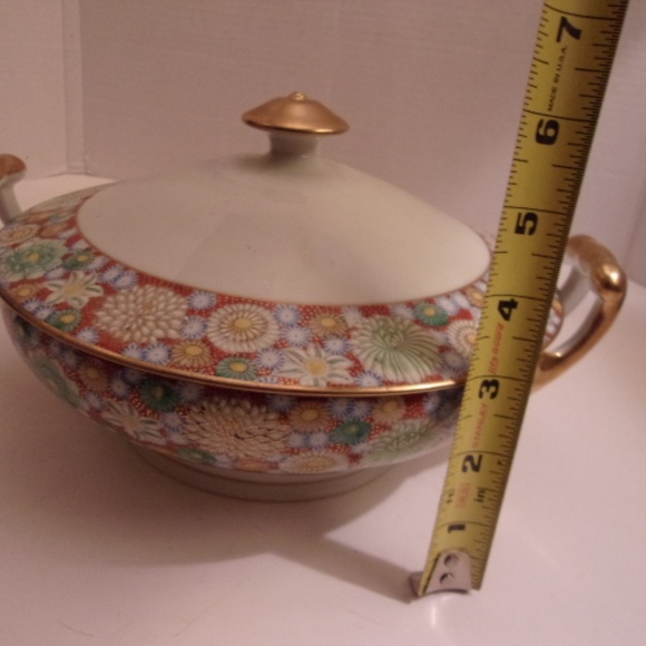 RARE WWII SHOZAN KUTANI HANDPAINTED SOUP TUREEN. - Picture 7 of 8